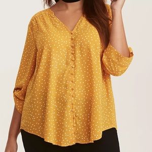 Mustard button up blouse